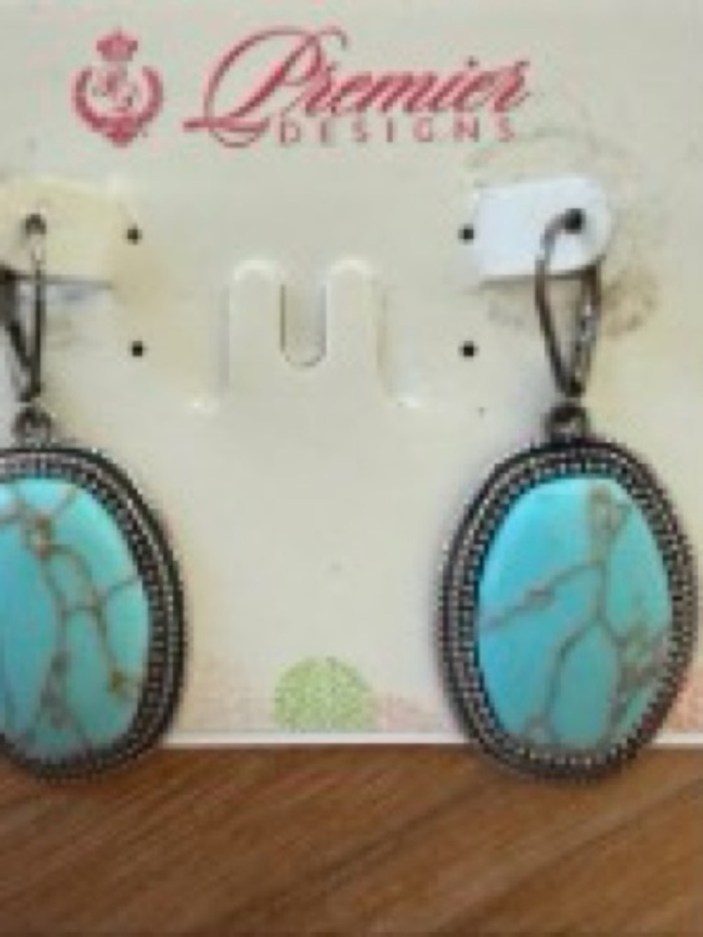 Premier Designs Turquoise Oval Drop Earrings